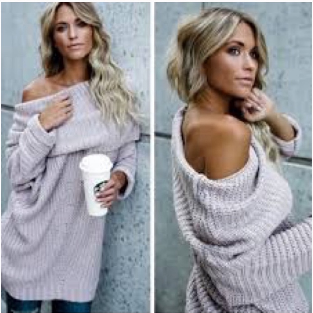 Vici Heather Oatmeal Cowl Neck Sweater